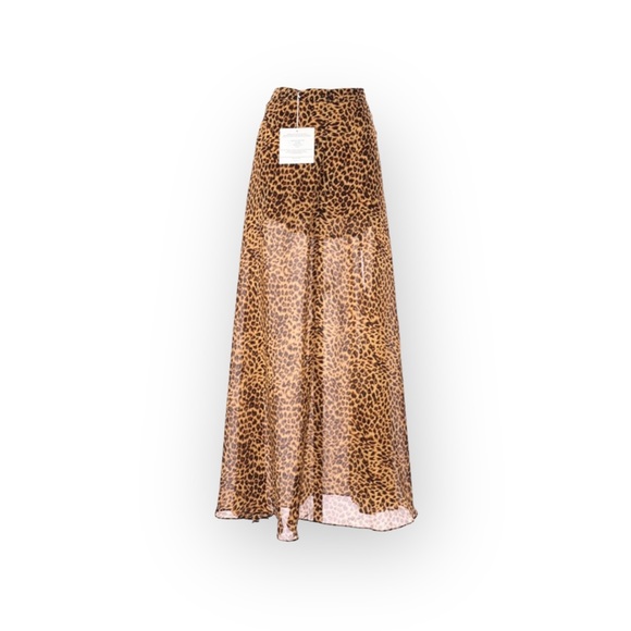 new MLM ᪥ Sexy High Thigh Slit Split Maxi Skirt ᪥ Leopard Print Rayon ᪥ XS ᪥ - Picture 4 of 16